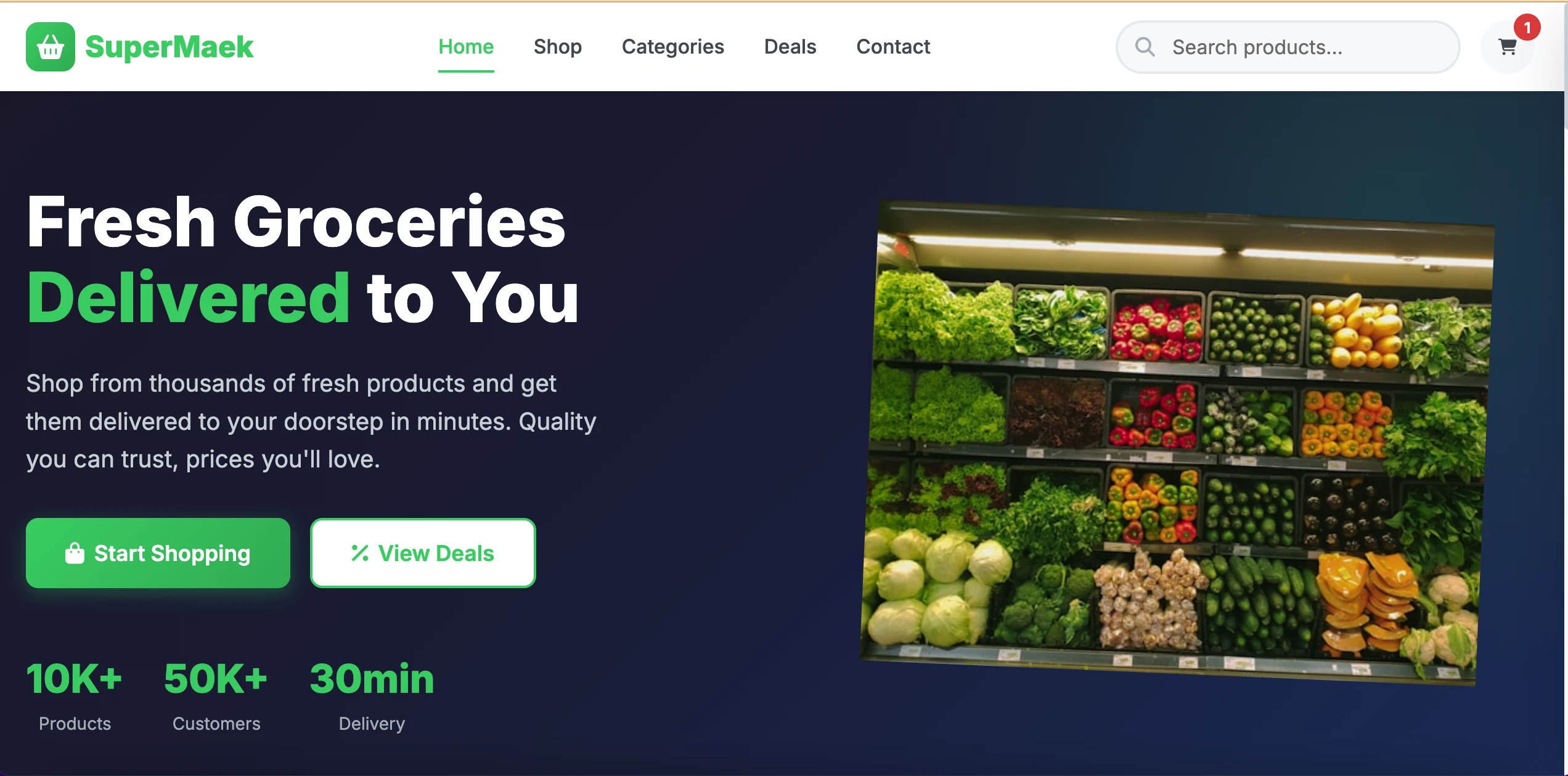 SuperMaek grocery order system